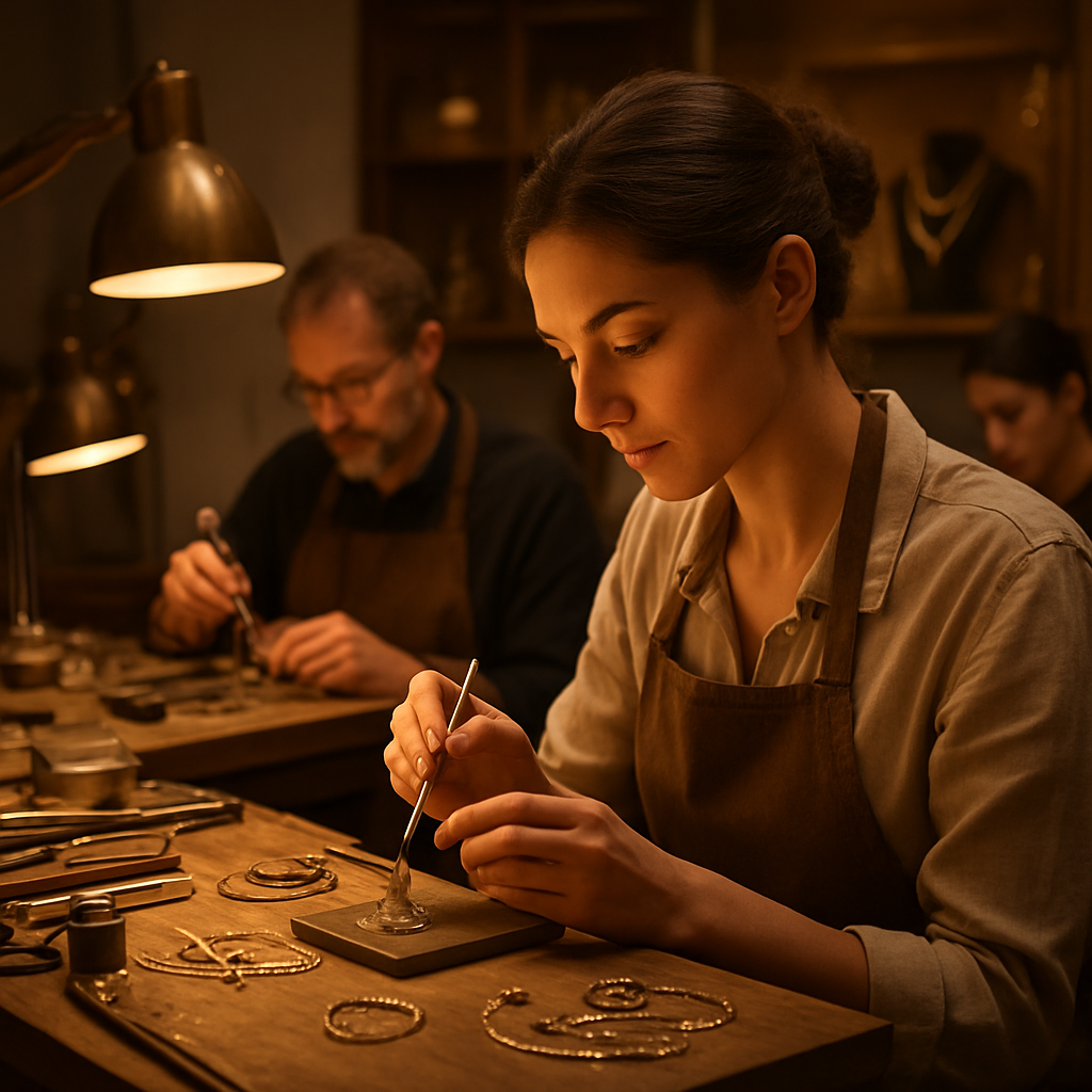 Three generations of silversmiths in the Pir Panjal workshop